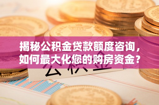 金川揭秘公积金贷款额度咨询，如何最大化您的购房资金？